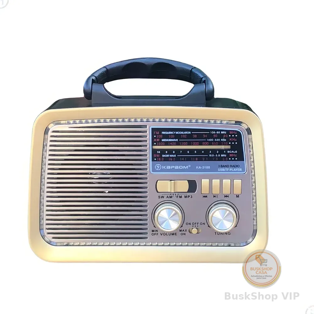 Rádio Retro Pilha Tomada Amfm Pendrive Sd Usb Bluetooth Cor Preto 127/220v