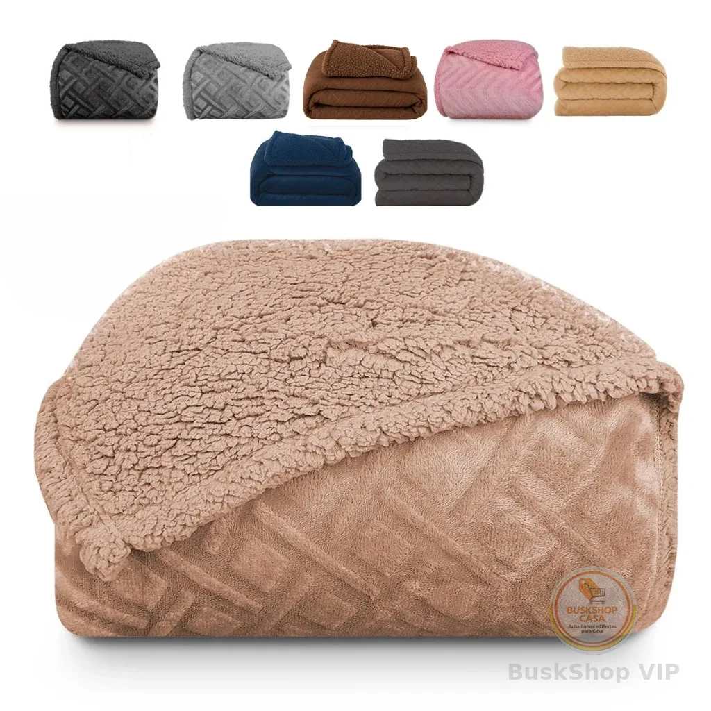 🛍️Coberdrom Edredom Manta Queen Aveludado com Sherpa Soft Dupla face - BF Colchões