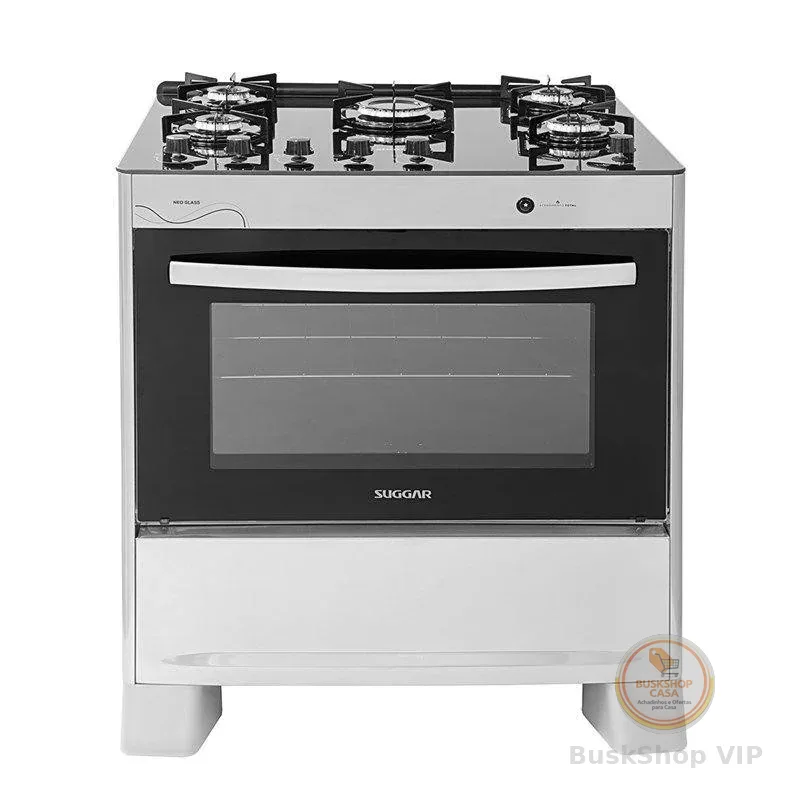 Fogão Suggar Neo Glass 5 Queimadores Inox FGVNG510PRIX Bivolt