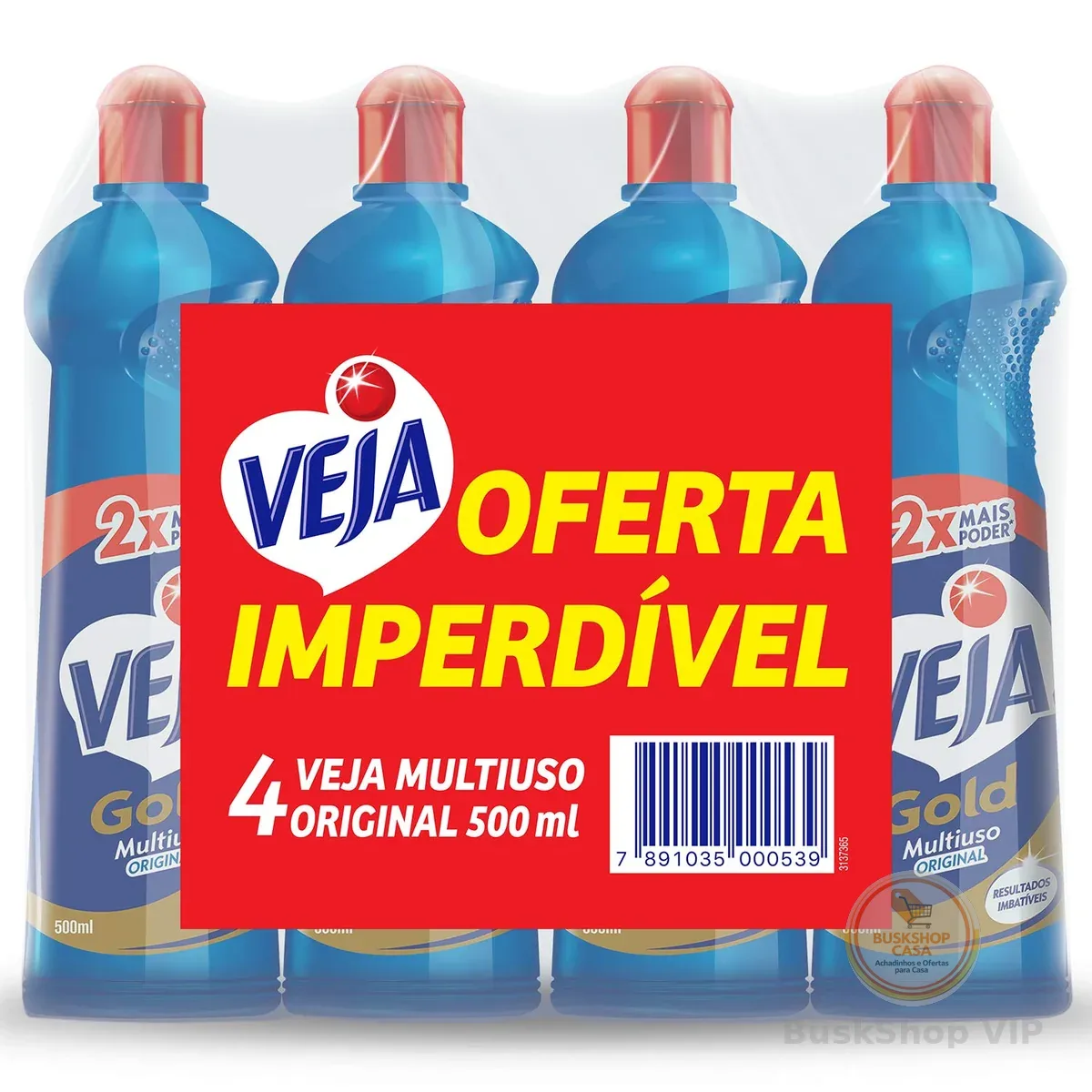 Kit com 4 Limpadores Veja Gold Multiuso Original 500ml, Veja, Azul