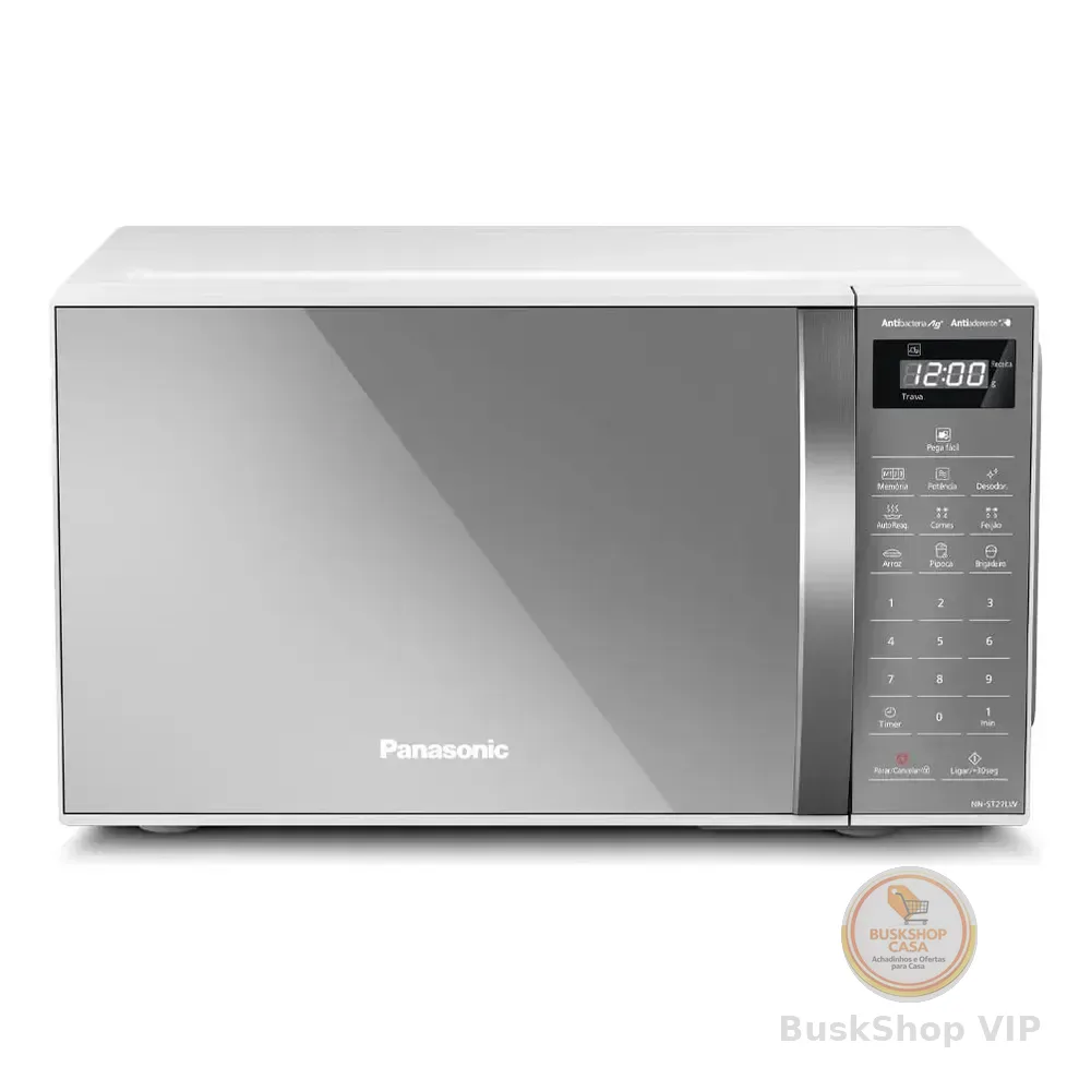 Microondas Panasonic Nn-st27lwru 21l Branco Espelhado Tecnologia Pega Fácil 127v