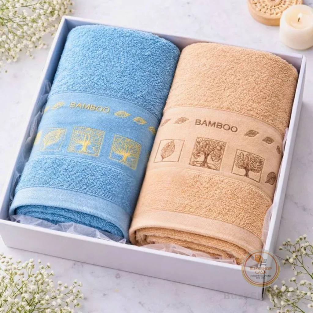 KIT 2 Toalhas de Algodão Ultra Suaves, Fofas e de Secagem  Medidas de 70X140 Cm,  Spa de Luxo Altamente Absorventes