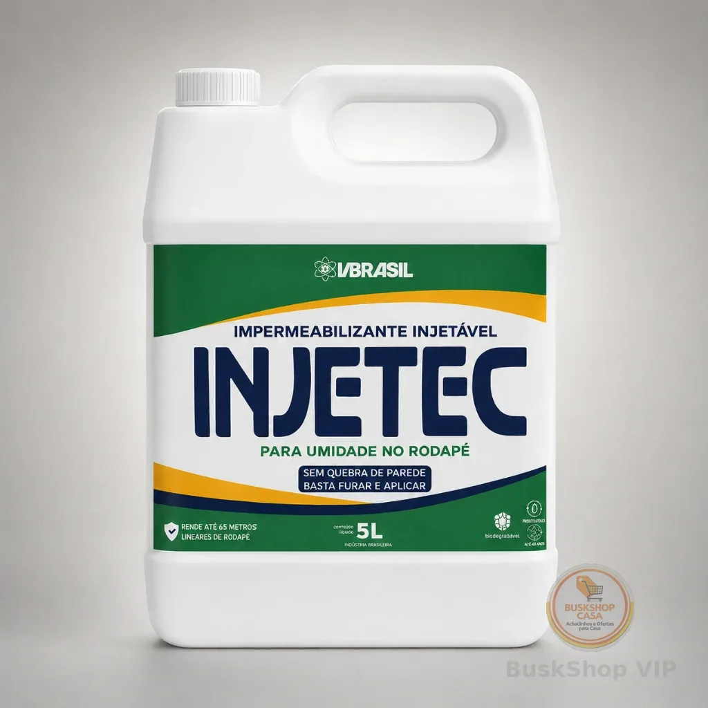 Injetec 5L VBrasil | Bloqueador de Umidade | Infiltração | Impermeabilizante | Mofo | Rodapé | Umidade Ascendente
