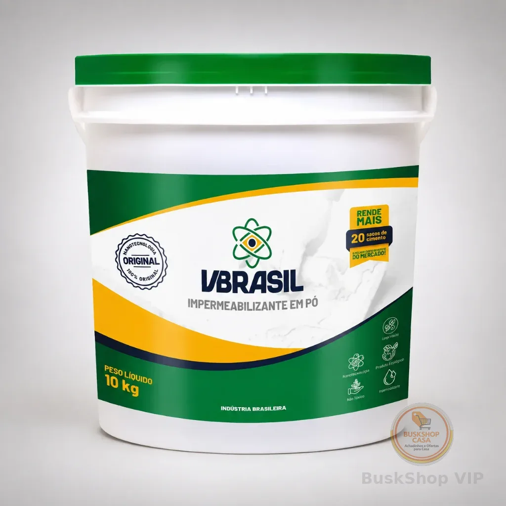IMPERMEABILIZANTE EM PÓ PARA CIMENTO E ARGAMASSA VBRASIL EM PÓ 10KG | UMIDADE | INFILTRAÇÃO | MOFO | ADITIVO | CONCRETO