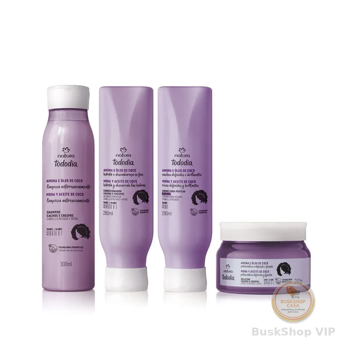 Kit Cachos Tododia Amora e Óleo de Coco (4 produtos)