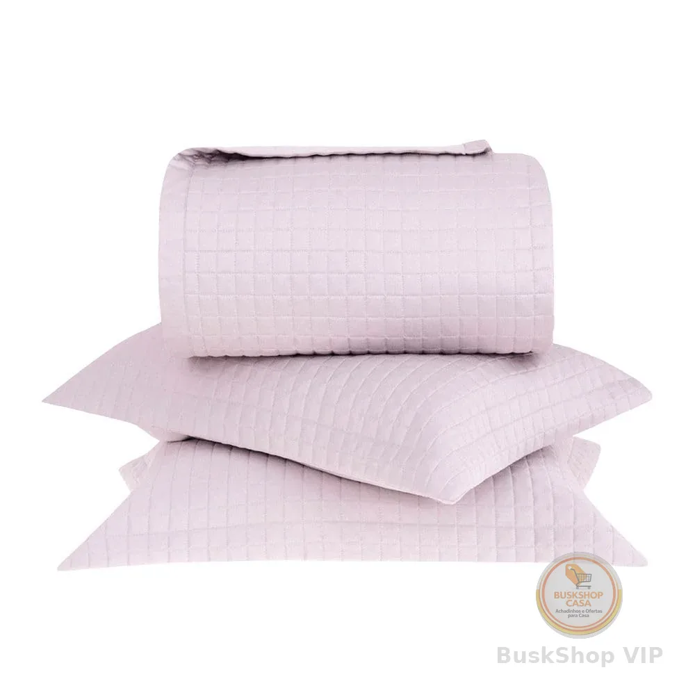 Buddemeyer Kit Colcha Queen Cetim 270 Fios Bud Vision New Colors II 100% Algodão Penteado Rosa 3 peças