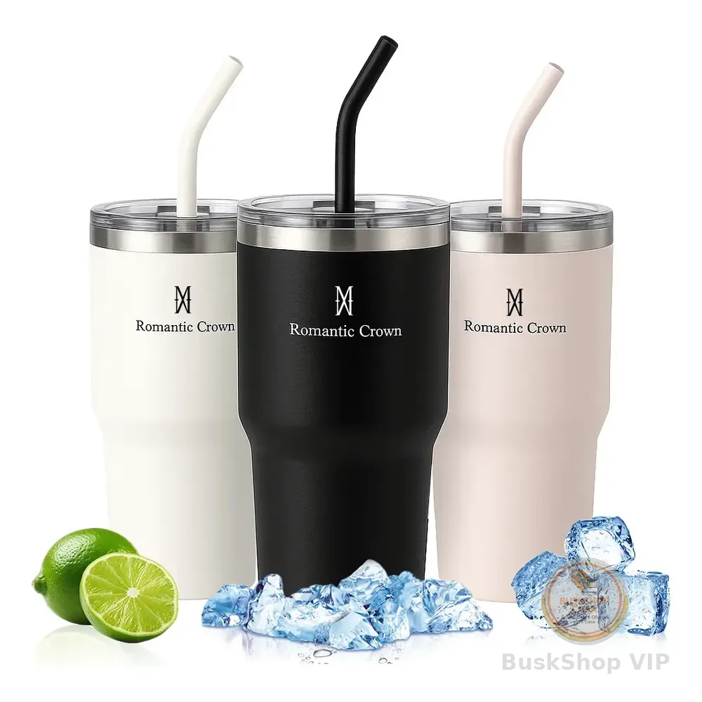 Copo Térmica 600ml Inox Anti-vazamento Para Café/chá/bebidas Preto Lisa