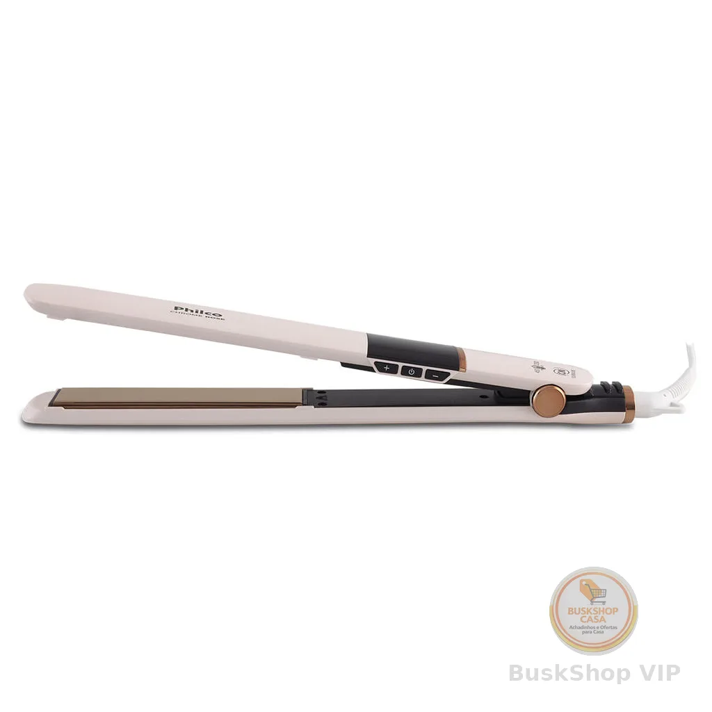Prancha de Cabelo Philco Titanium Chrome Rose Bivolt PPR10