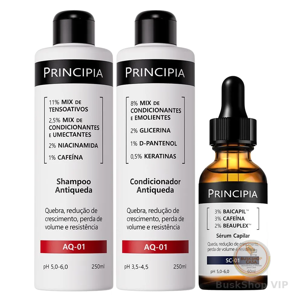 Principia Kit Antiqueda Trio Shampoo + Condicionar + Sérum Capilar