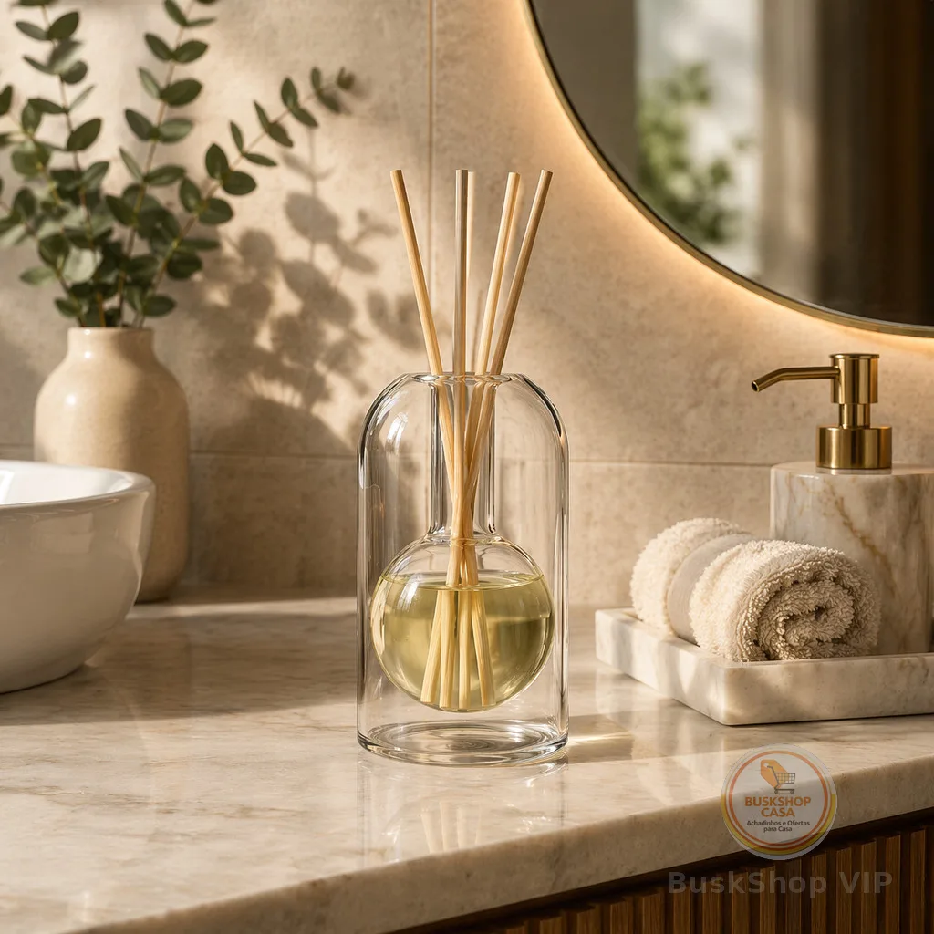 Difusor Aromatizador Ambiente Vareta Decoração Vidro Duplo Sala Quarto Banheiro SP Perfume Duradouro Presente