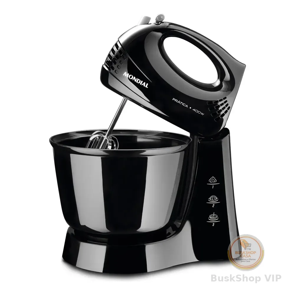 Batedeira Prática Mondial 400w - B-44-b Preto 127v