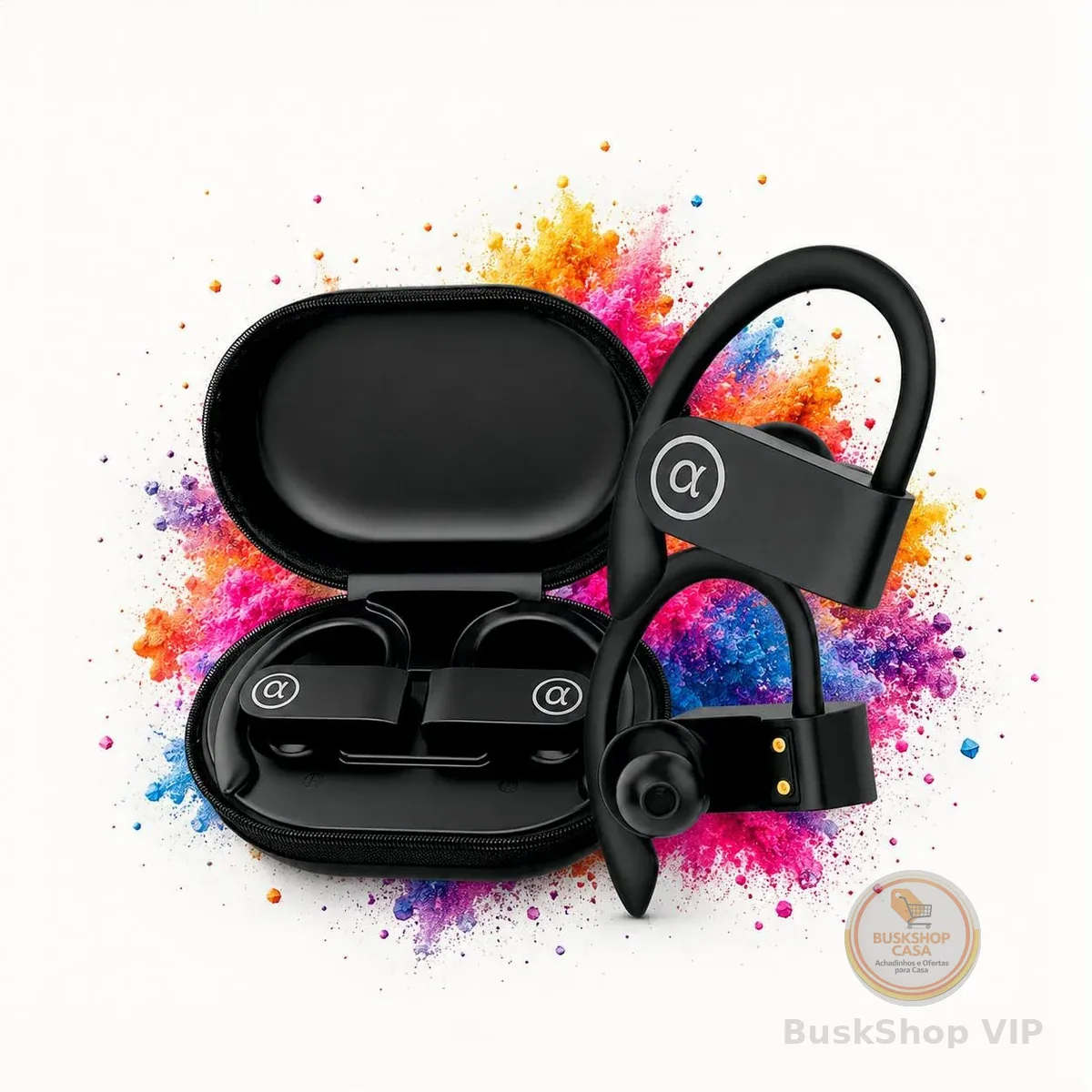 Fone de Ouvido Bluetooth 5.4, IPX5 à Prova D'Água, 45h de Bateria, Com Microfone Embutido. Design Esportivo Ergonômico Ideal Para Esportes Corridas Atividades Físicas Videogame IPhone Android Premium