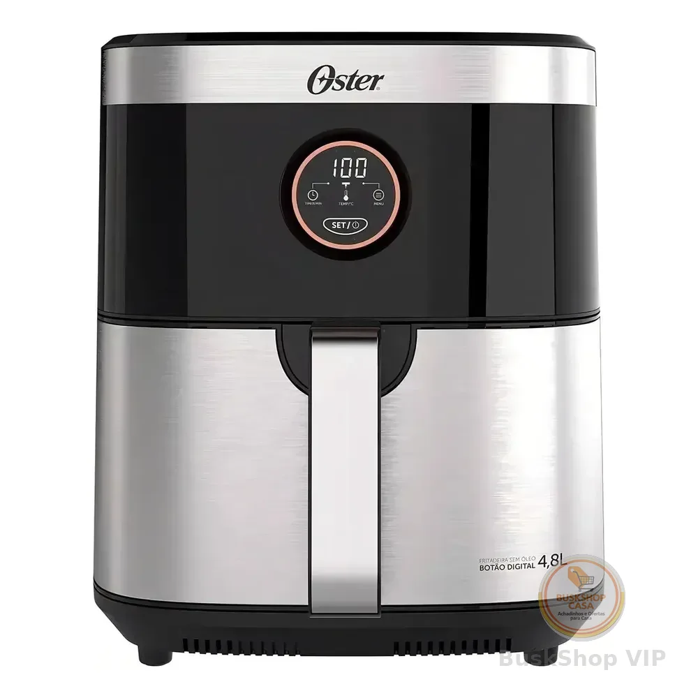 Fritadeira Sem Óleo 4,8 Litros Black Inox Ofrt660 Oster Preto 220v