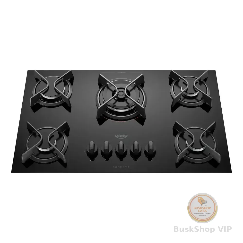 Cooktop 5 Bocas Dako Supreme Com Tripla Chama Preto Bivolt Preto 127/220v