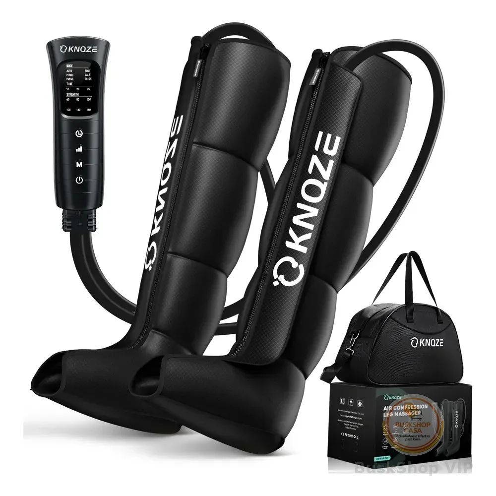 Botas De Compressão Pneumática Massageador Pes Knqze Preto