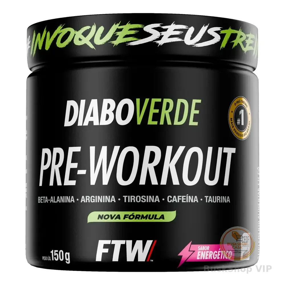 Pré Treino Pre Workout Diabo Verde Pote 150g Sabor Energético Ftw