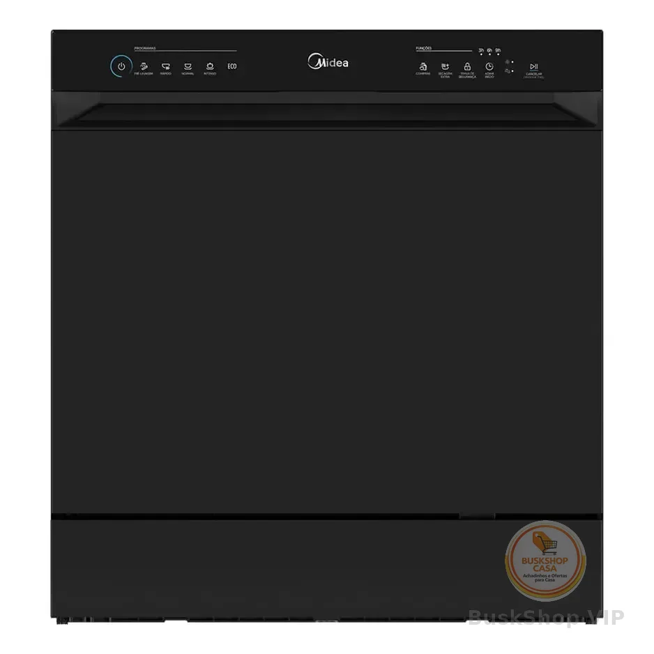 Lava Louças 8 Serviços Preta Touch Plus Midea Preto 220v
