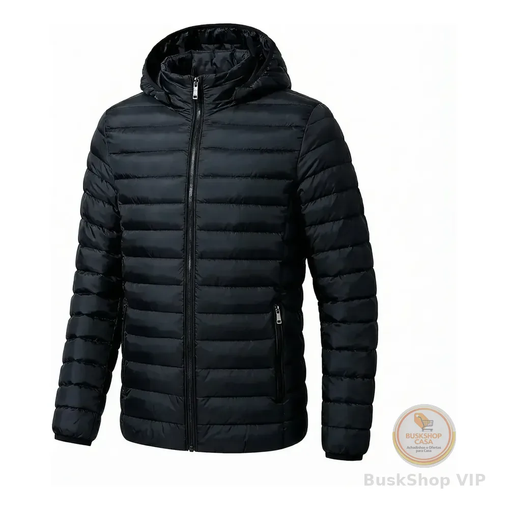 Jaqueta Masculina Puffer Corta Vento Bobojaco Blusa De Frio Preto G Gominho