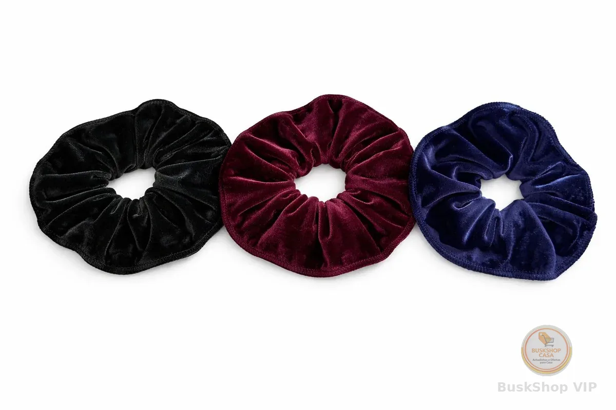 xuxinha de Veludo – kits com 2 ou 3 unidades. (PRETO - VINHO - AZUL)