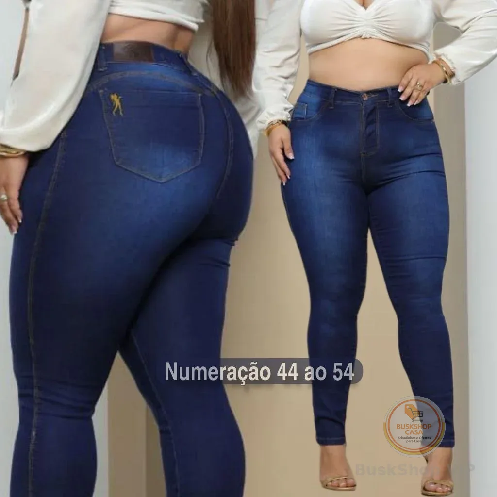 Calça Jeans Plus Size Com Elastano Super Conforto 44 ao 54