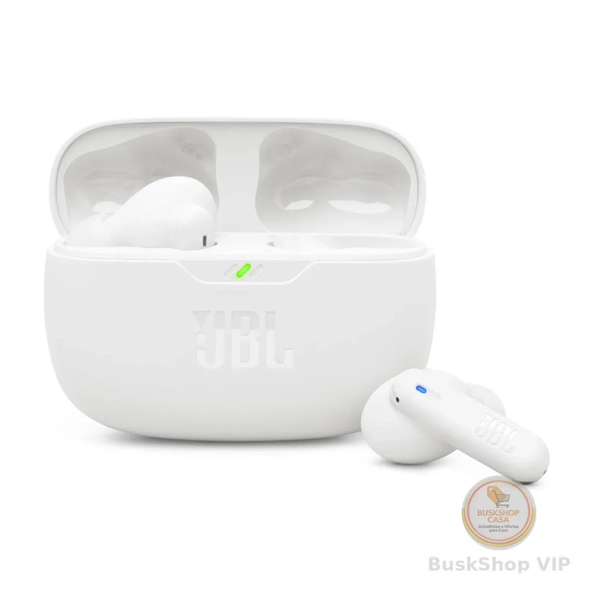 JBL, Fone de Ouvido Sem Fio, JBL, Bluetooth, Wave Beam 2, Intra Auricular, Sem Fio, Resistente À Água e Poeira - Branco