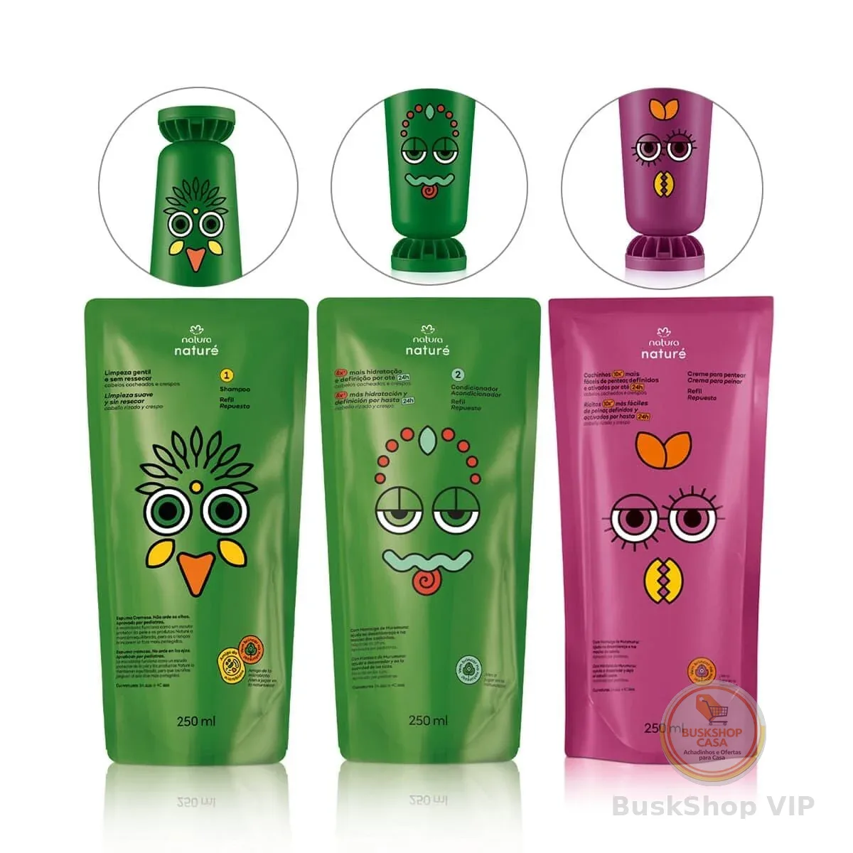 Kit Naturé Refis Cabelos Cacheados e Crespos (3 produtos)