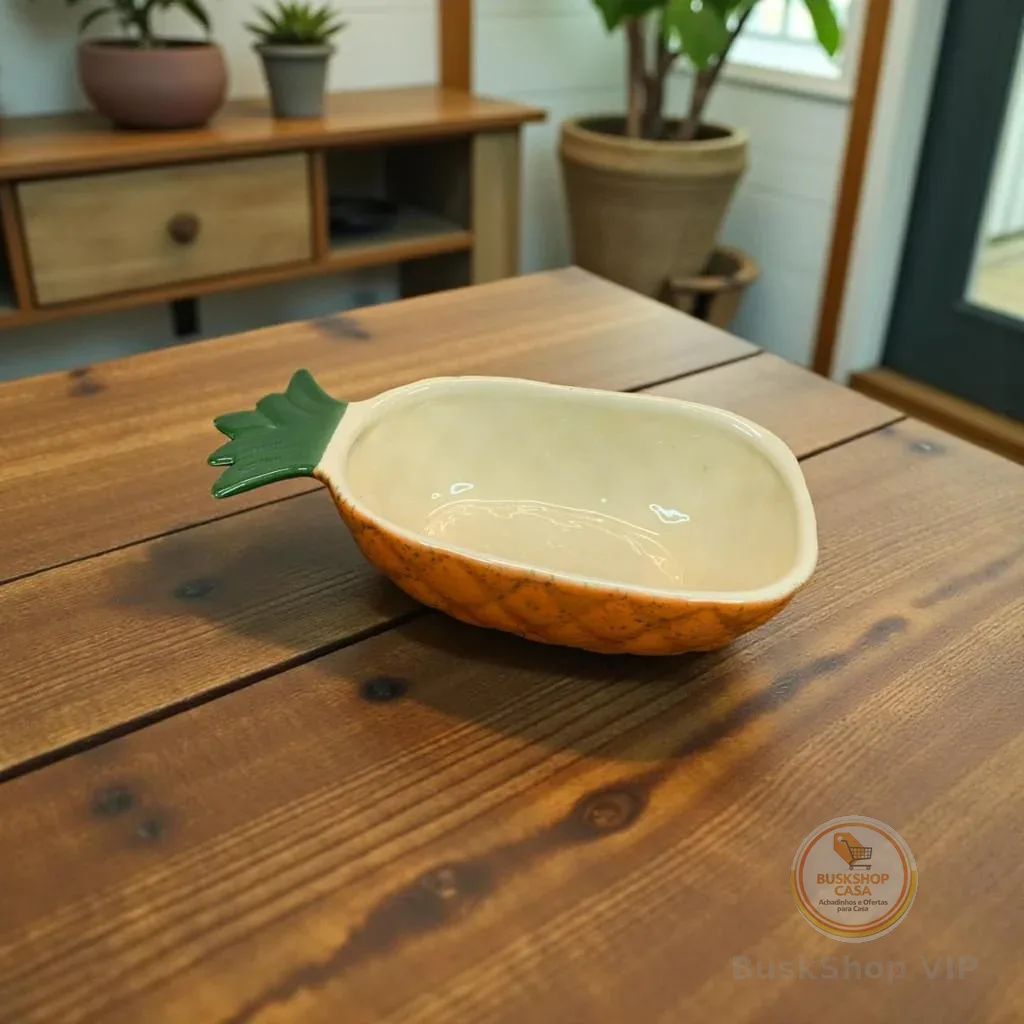 Bowl de Abacaxi Laranja Feito de Cerâmica Com Defeito de 2º Linha