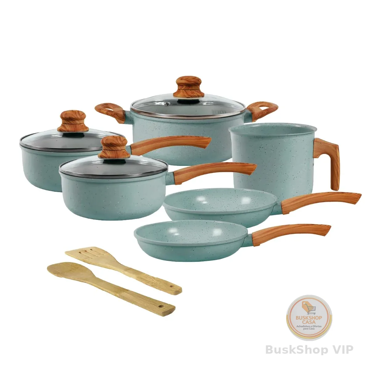 Jogo de Panelas de Alumínio Revestimento Cerâmico com Antiaderente Ecoglide Tuut Marble 8 peças