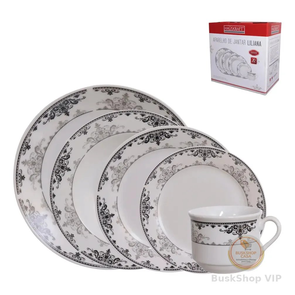 Aparelho De Jantar Liliana 20 Peças Porcelana Hauskraft