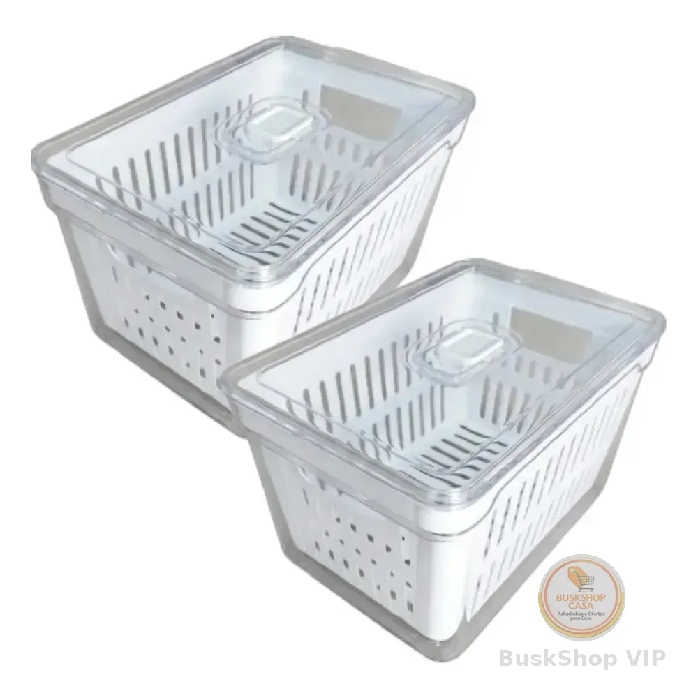 Organizador De Geladeira 3,5l Acrílico Transparente Premium 2 Unidades