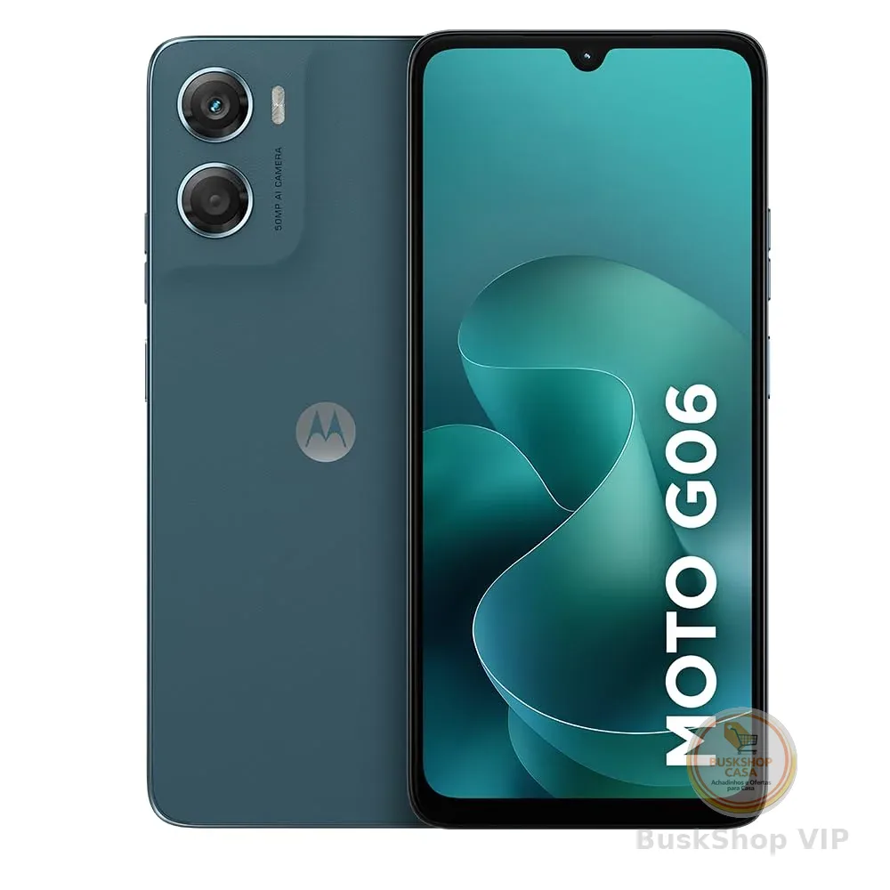 Smartphone Motorola Moto g06-128GB 12GB (4GB RAM + 8GB Ram Boost) e Camera 50MP com AI Bateria de 5200 mAh Tela 6.9" - Azul Marinho