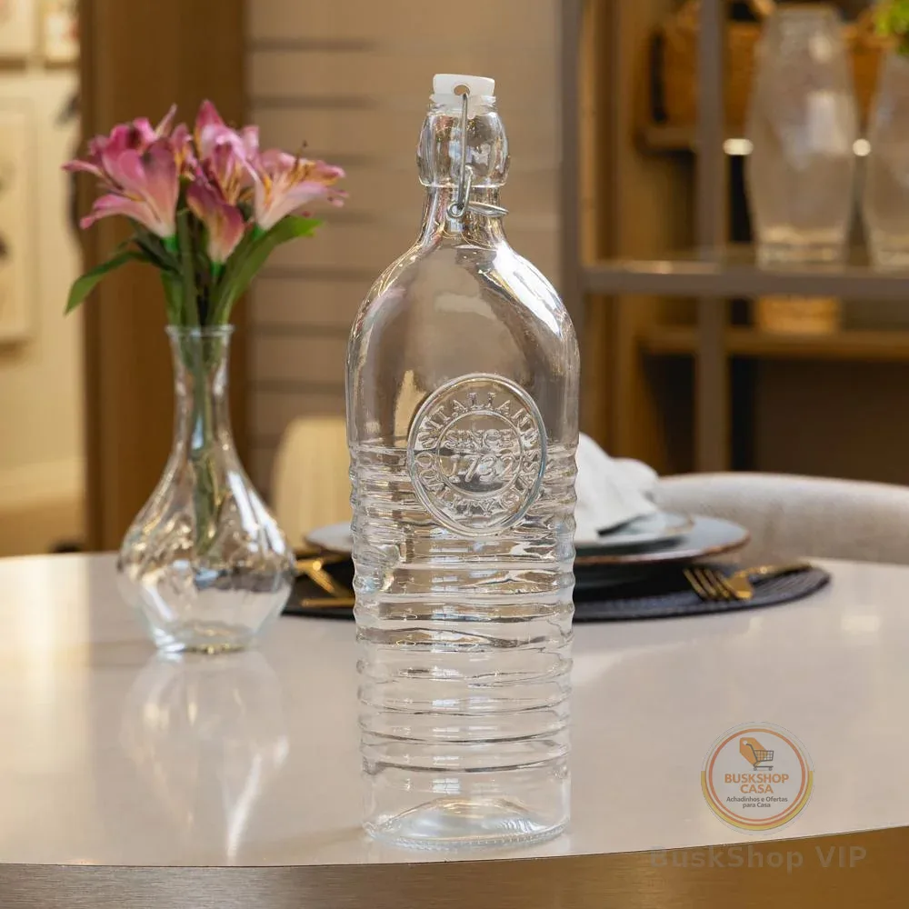 Garrafa com Tampa Hermética Lyor 1L Vidro