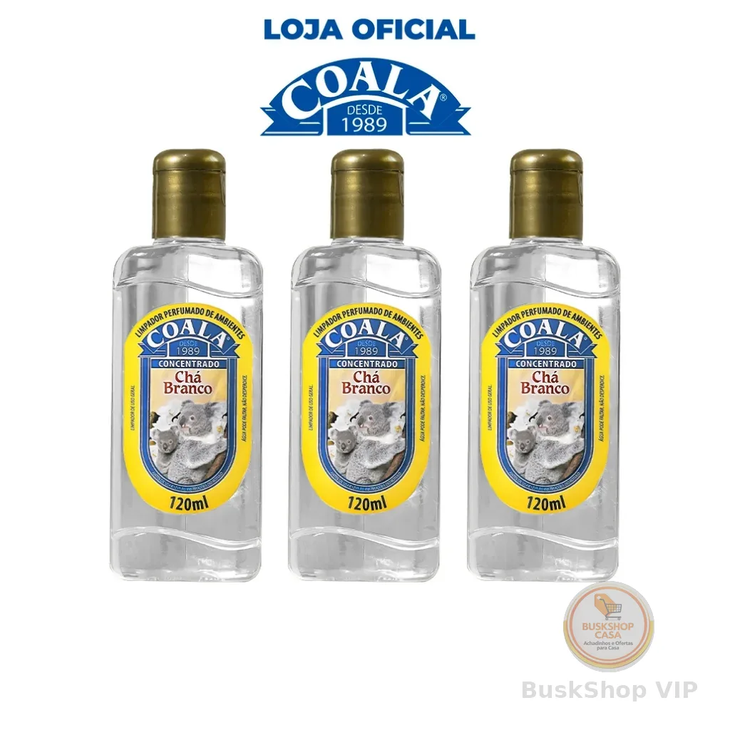 Combo 3 Limpadores Coala Chá Branco 120 ml