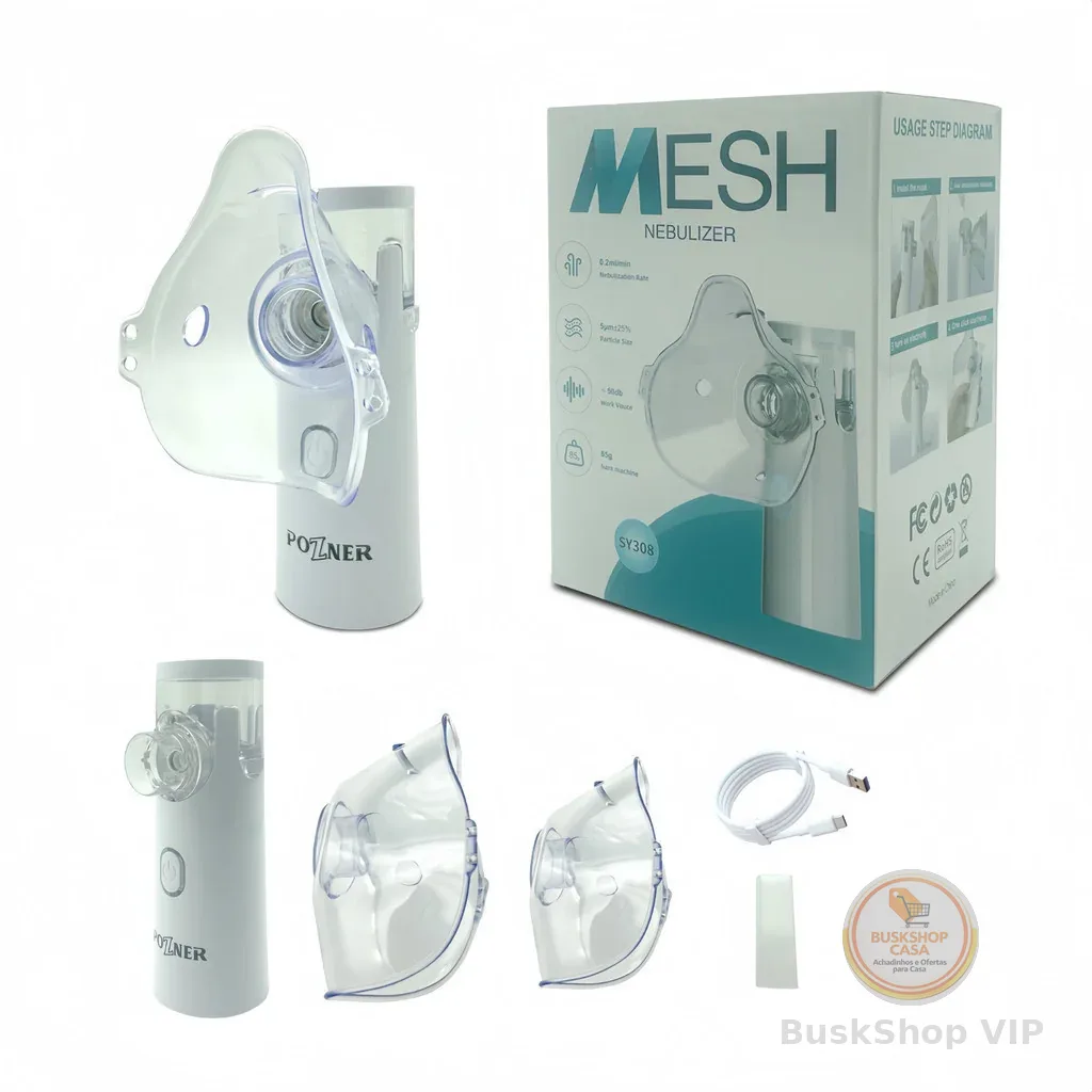 Máquina Nebulizadora Portátil Inalador Nebulizador Adulto Infantil Silencioso