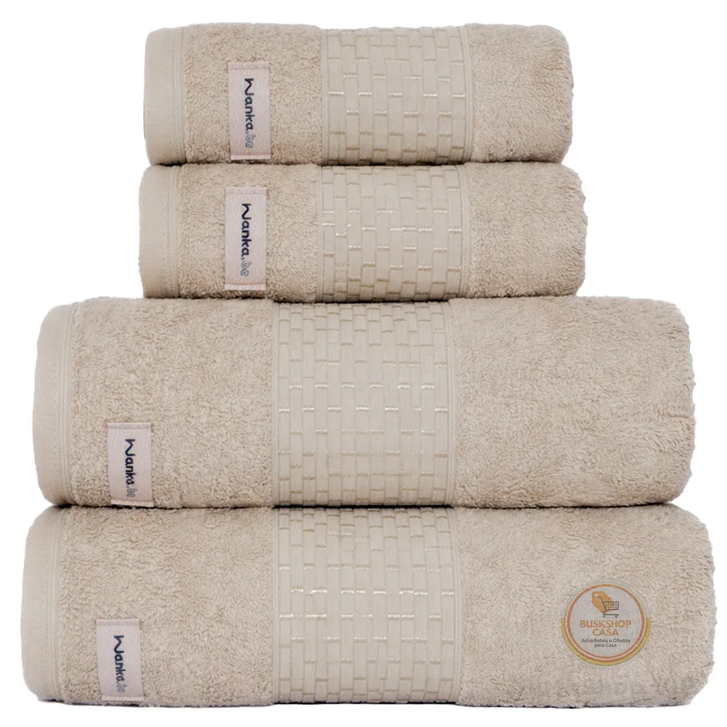 Kit 4 Peças Toalhas Banho Gigante e Rosto | Banhão Milano | Grossa Macia 600g