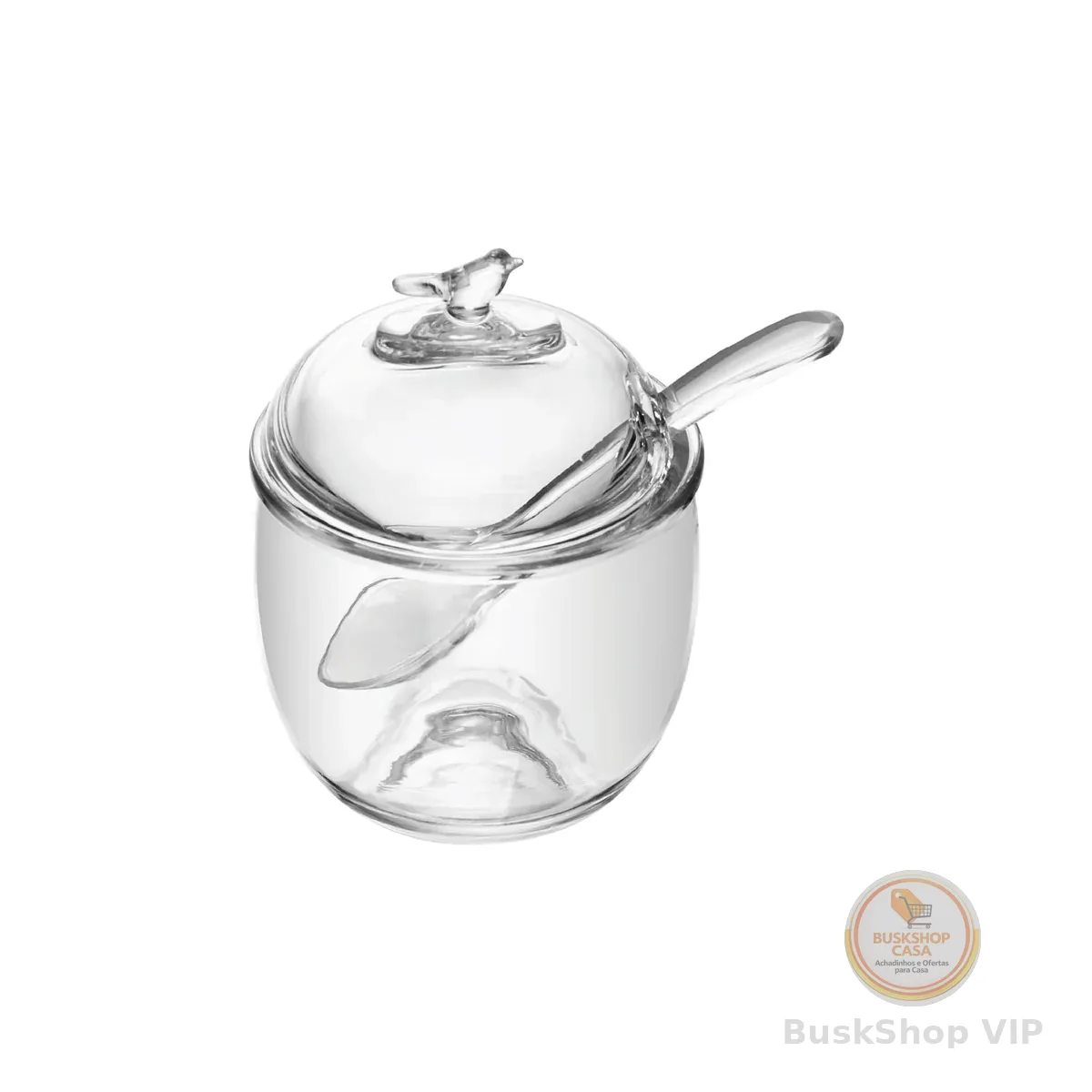 WOLFF - Açucareiro com Colher e Tampa Bird 150ml Cristal Ecológico