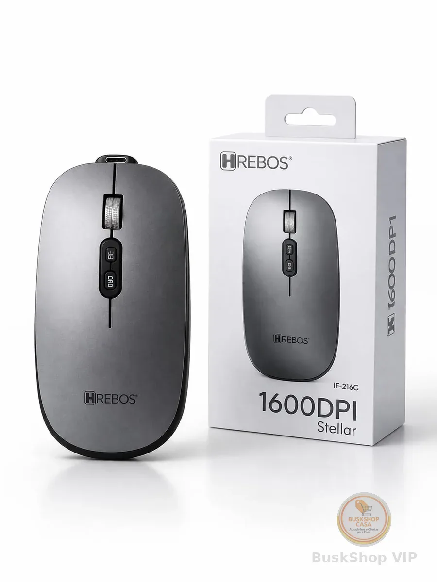 Mouse Sem Fio Bluetooth, Recarregável, Ergonômico, Ultra Fino Bluetooth USB-C DPI Ajustável 1600 Compacto, Silencioso para Notebook, PC, Mac, Trabalho, Escritório, Profissional