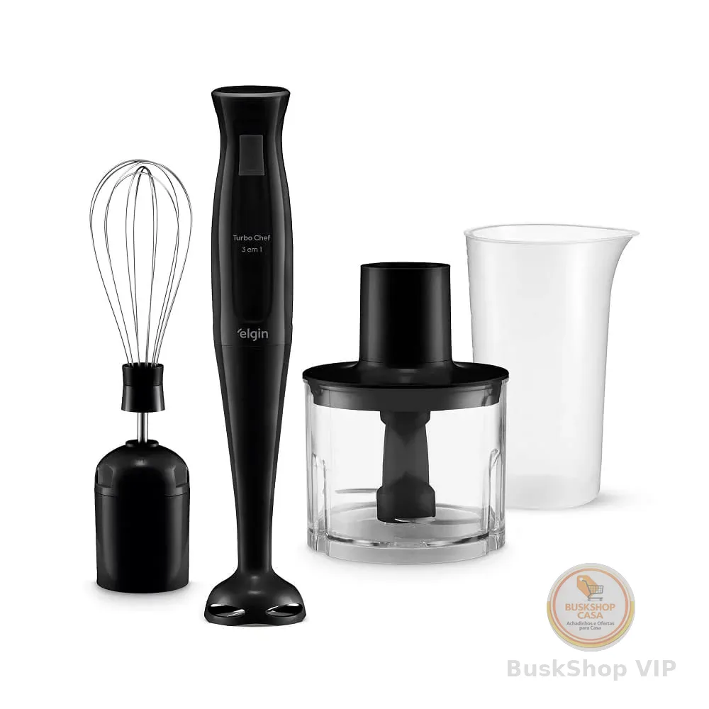 Mixer Vertical Turbo Chef Elgin 3 em 1 200W Preto 220v