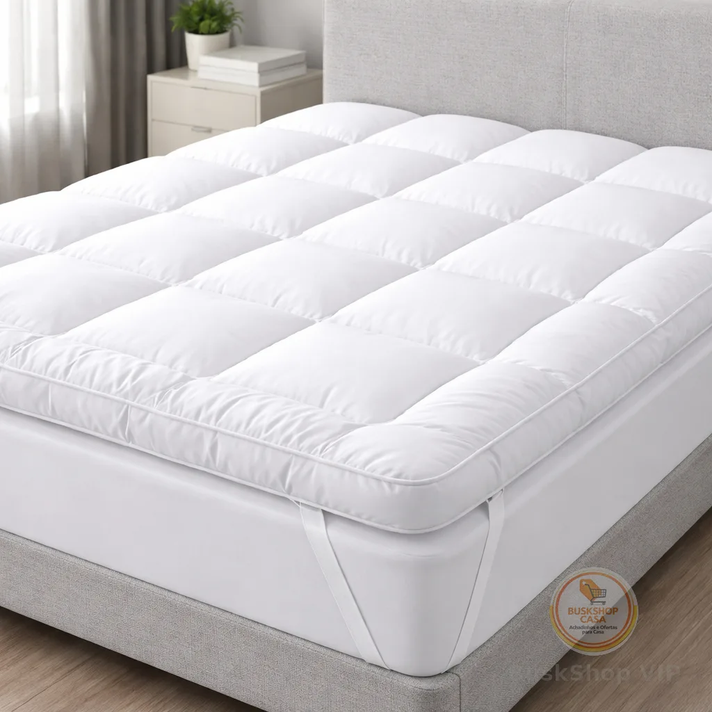Pillow Top Luxo 400 Fios Matelado com Elástico – Solteiro, Casal, Queen e King Size