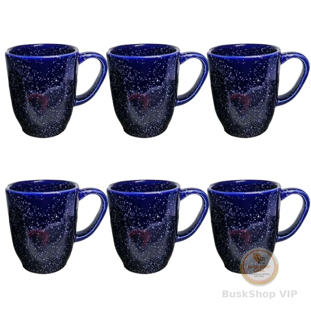 Conjunto Canecas Ryo Safira 260 Ml Oxford Porcelana