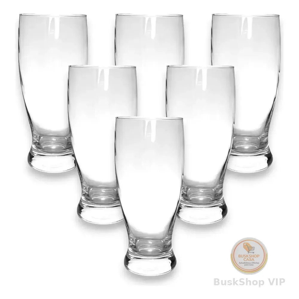 Kit 6 Copo Chopp Transparente 350ml Taça Tulipa Bar Cerveja Transporte