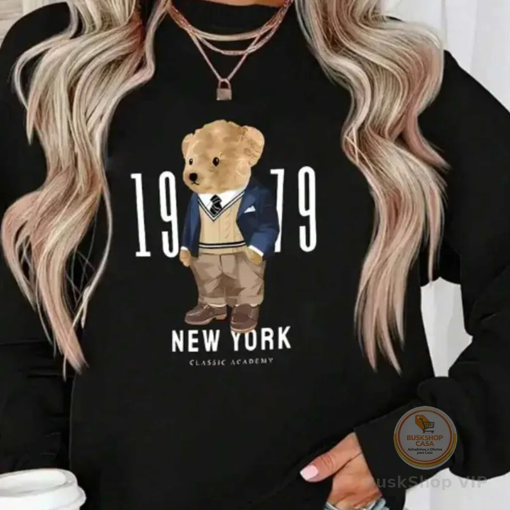 ✅ Conforto em Algodão ✅ Estilo Urso Tendência ✅ Gola Redonda Clássica