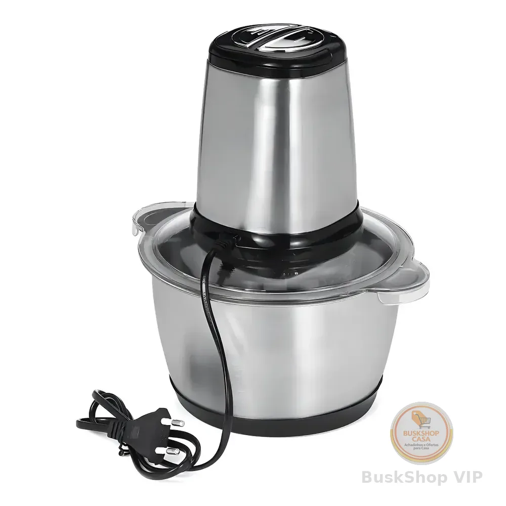 Processador De Alimentos Triturador Alho Elétrico 3 Litros Cor Inox!