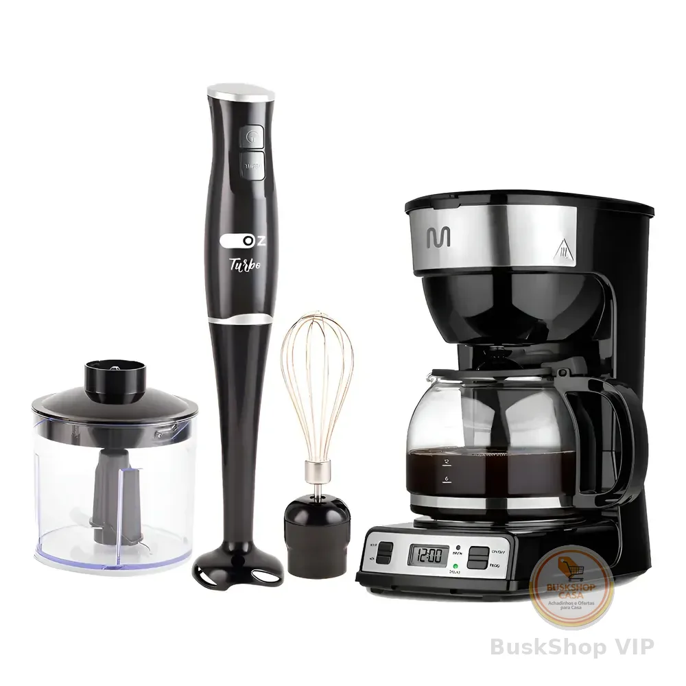 Cafeteira Digital Elétrica 127v 900w + Mixer Turbo 250w Oz!