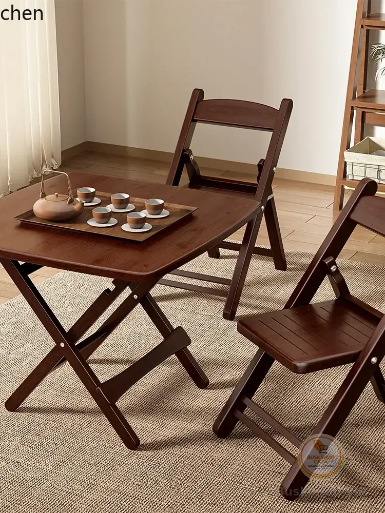 Mesa Dobrável i5.21, Mesa de Jantar em Madeira Maciça, Mesa Pequena para Varanda e Aluguel Residencial