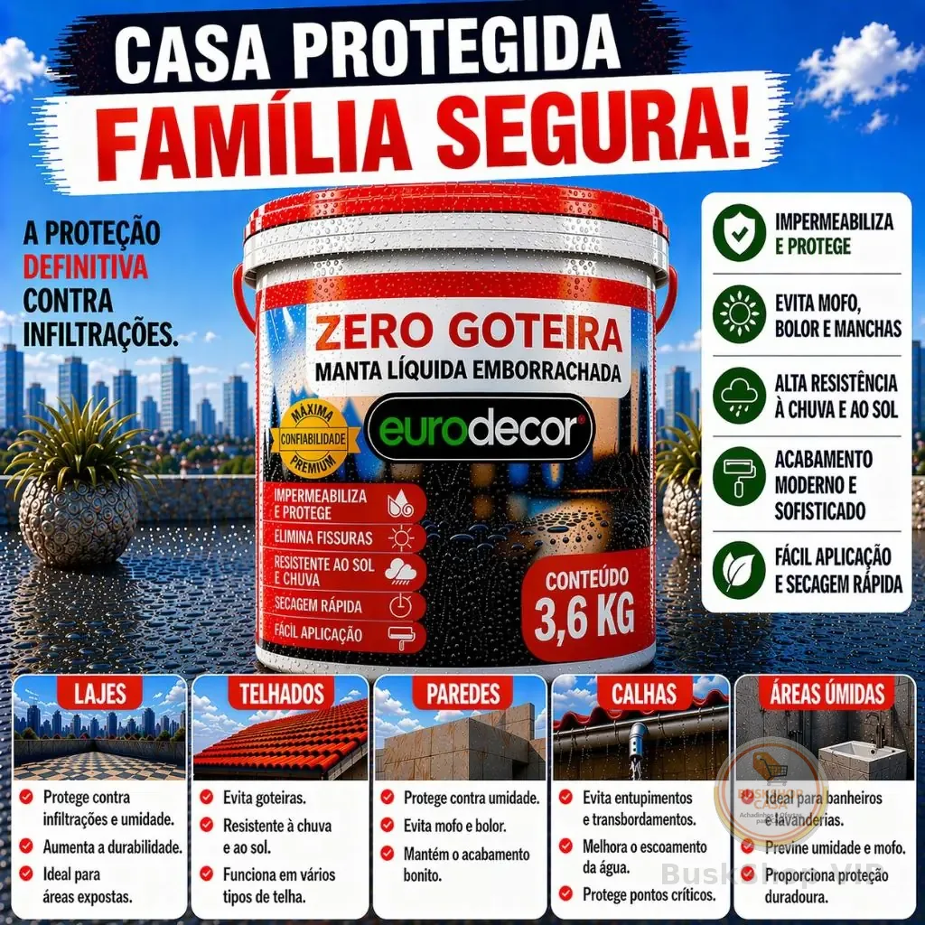 Manta Liquida Emborrachada Premium 1KG Ou 3,6KG Protege Lajes De Infiltração e Vazamentos