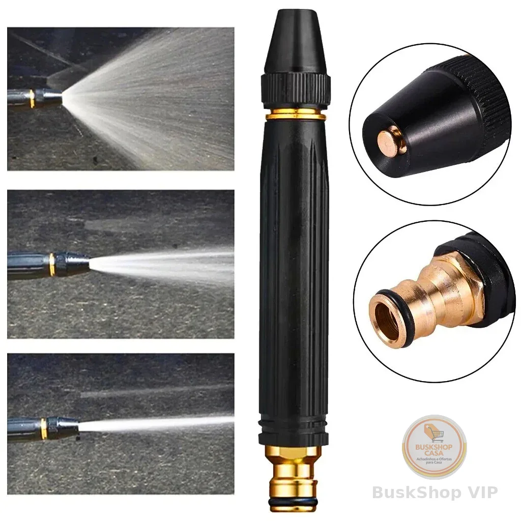 Kit 3 Em 1 Bico Alta Pressão Para Mangueira + Conector Top