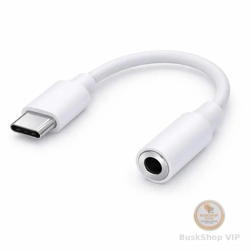 Cabo Adaptador Tipo C Para Fone de ouvido P2 - Compatível iPhone Android - Áudio Estéreo de Alta Fidelidade Premium