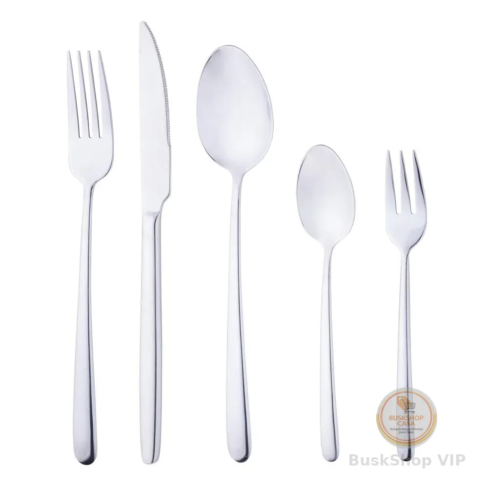 WOLFF Faqueiro de Aço Inox Viena 30 Peças - Mesa Posta - Itens Para Casa - Utensílios de Cozinha - Enxoval - Casamento - Decoração