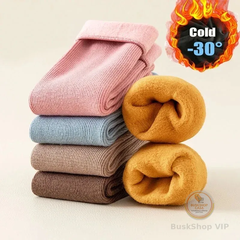 Combo Meias Térmicas de Inverno feminina – Pelúcia Interna Quentinha 2 a 4 Pares